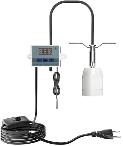 GlowUp 200W Reptilien Aquarium Wärmelampe,Intelligente Temperaturregelung Schildkröte Terrarium Lampe,E27 Wärmelampe Terrarium Mit Ein-/Ausschalter,für Schlangen,Schildkröten,Eidechsen,Chamäleons,