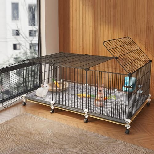 RTTZBOZ Jaula Grande para Conejos, Jaula Multifuncional para Conejos de Interior, Jaula para Animales Pequeños, Jaula de Alambre de Metal para Conejos, Conejillos de Indias