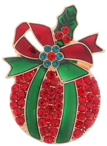 OUNONA Pride Pin Noël Diamant Broche Mode Festive Émail Pin Chemise Pull Boutonnière Vêtements Col Corsage, 3.2X4.4cm, Zinc