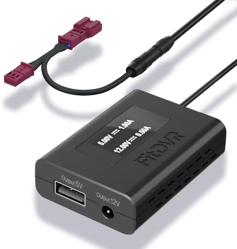 Dashcam Power Adapter (3-Pin) Suitable for BMW&MINI F Chassis G Chassis (iX X1 X5 1 3 5 7 Z4 Cooper clubman, ect.) LED display USB Power, Connect to Rain Sensor, 5V 12V Output, Easy to Install D3-024