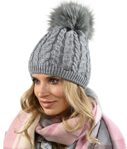 Alur Mütze Damen Beanie Wintermütze Strickmütze mit Bommel - Warme Elastisch Elegant Winter Mütze EKO Bommelmütze - Weiches Garn Stilvoll Universell Warm