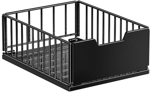 Bonhoom Teleskopschublade Ausziehbare Schublade Küche, Slide Out Schubladen Organizer Mit Schubladenschienen und Kleber, Metall Pull Out Drawer für Küchenschränke(40T x 25B x 18H CM) - Ohne Bohren