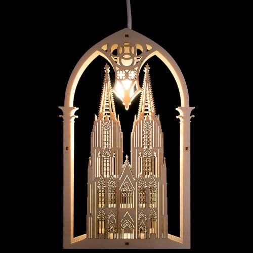 Erzgebirge Palast Saico Fensterbild Kölner Dom - 32 cm