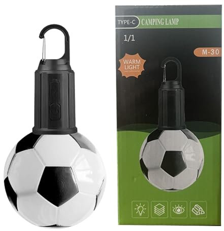 Luci da campeggio, lanterna a di calcio, lampada da tavolo a LED impermeabile, 9,1 x 9,1 x 18,5 cm, luminosità regolabile, torcia per esterni, escursionismo, interruzioni di corrente, campeggio