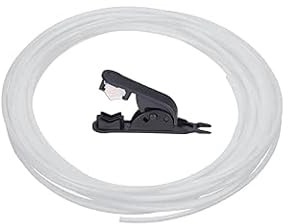 Neuytiky 10 Meter PTFE Schlauch 4mmx2,5mm, PTFE Tube Teflonschlauch mit Cutte, für Direktantrieb Extruder 3D Drucker für 1,75 mm 3D Drucker Filament (Weiß)