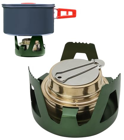 Réchaud à Alcool Camping - Ensemble de Cuisine Camping Compact - Chauffe-Plat Compact Pour Camping, Randonnée, Survivalisme Et Pique-Nique En Extérieur