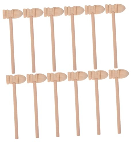 VANZACK 12Pcs Mini Wooden Mallets Educational Hammer for Hand Eye Coordination Development Creative Beating Tool for Strengthens Dexterity and Patience