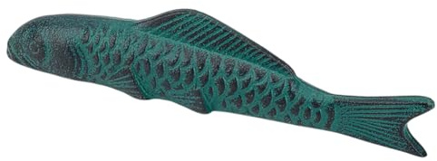 OLYCRAFT Pisapapeles para caligrafía china Pisapapeles de hierro fundido con forma de pez verde mar herramienta para practicar la escritura decoración de mesa