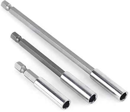 3 Piezas Alargador Puntas Atornillador, Taladro Eléctrico Destornillador Barra de Extensión Adaptador de Extensión para Destornillador Eléctrico de 1/4 pulgadas para brocas herramienta