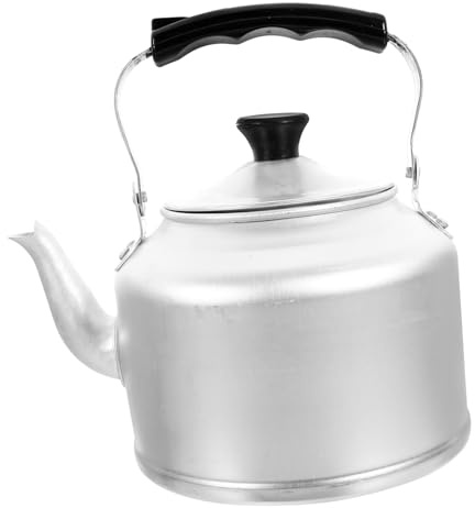 BAZEITFLOW Aluminium Teekanne mit Hitzebeständigem Griff Großer Kapazität und Wärmeleitung für Küche und Zuhause zum Sicheren Wasserkochen