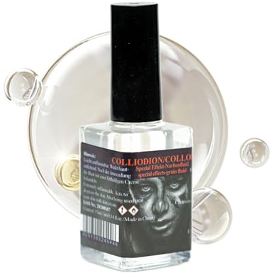 Flytande kollodion för ärr | 15 ml halloween flytande ärrfärg med pensel - smink för personlig vård | för ansikte hud kropp kostym cosplay halloween fotografering fest