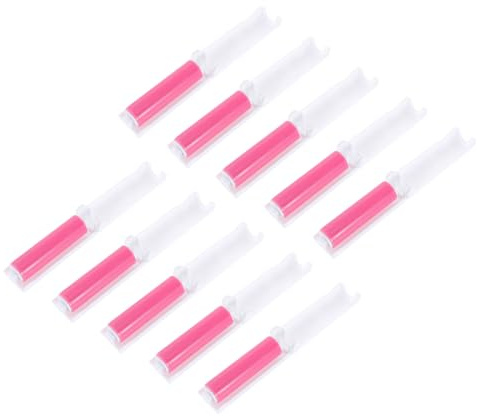 LOLIPPYY 10pcs Portable Mini Lint Rollers Reusable Sticky Clothes Hair Remover Set for Travel and Home Use, Folding Household Lint Picker for Pet Hair and Dust Cleaning Random Random Color