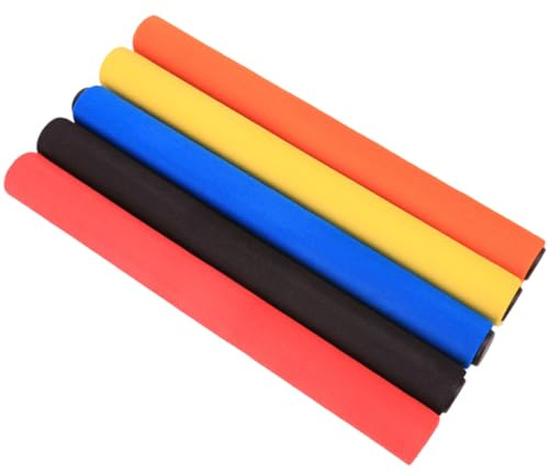 DEARMAMY Lot de 5 Bâtons de Relais Colorés Revêtement en Mousse Antidérapante, Légers et Souples, pour Garçon et Filles et Compétitions D’athlétisme en Plein Air, Équipement Sportif