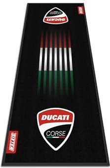 SIXTEN Tapis Moto Ducati Origine Stock 95x240 - Tapis de Garage et Paddock écologique - Lavable, Absorbant l'huile et écologique - Tapis de Protection pour Motos