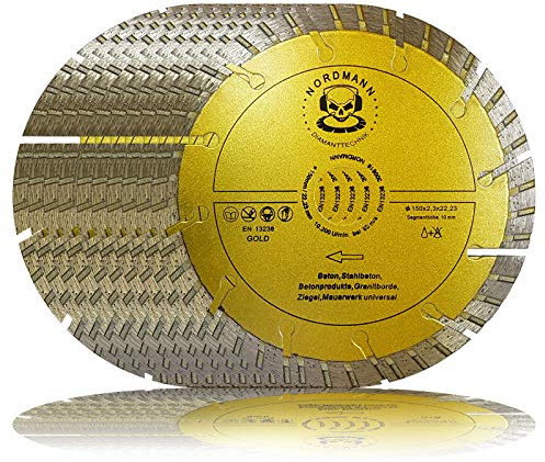 '10 x Nordmann or Ø 150 mm – Disques à tronçonner diamant pour Baier BDN Diamant Défonceuse/à fente Défonceuse