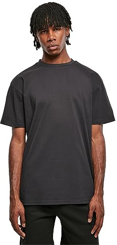 URBAN CLASSICS Men's Basic Oversized T-Shirt, Wide Cut, Long Tee, Short Sleeves Shirt with Crew Neck, 100% Jersey Cotton, in Black, Size: XXL