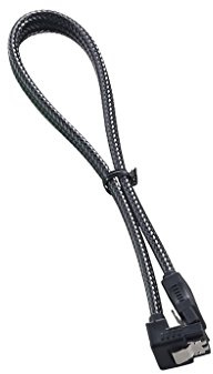 CableMod ModMesh Sleeved Right Angle SATA 3 Cable (Carbon, 30cm)