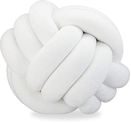 Relaxdays Knotenkissen, geknotetes Kissen für Sofa, dekorativ, skandinavisch, Zierkissen Knoten, Ø 25 cm, versch. Farben | skandinavisch, Zierkissen Knoten, Ø 25 cm
