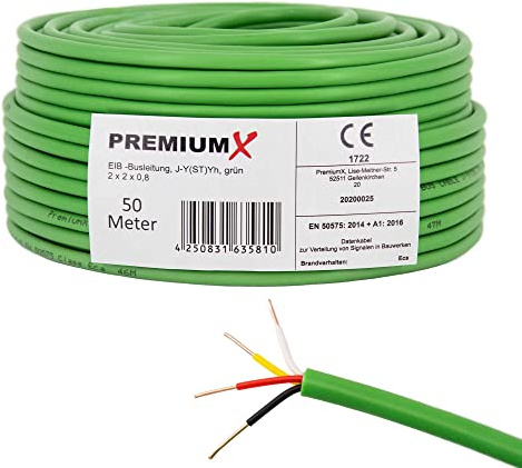 Premium X Cavo per bus EIB KNX J-Y (ST) Yh 2 x 2 x 0,8 Eca cavo di installazione e telecomunicazioni