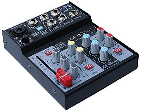 E-Lektron streaming Audio-Mixer Mischpult inkl. USB Audio-Interface Soundkarte (AIM-42)