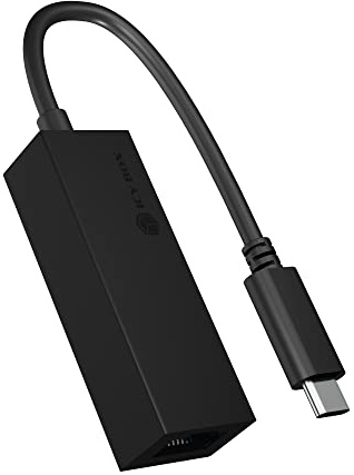 ICY BOX USB-C auf Ethernet Adapter mit bis zu 1 Gbps (USB-C auf RJ45 LAN Adapter, Thunderbolt 3) kompatibel für Type-C Geräte inklusive MacBook Pro, iPad Pro 2018 und viele mehr, 60826
