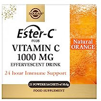 Solgar - Ester-C Plus Efervescente, Acción Rápida, 24horas de Apoyo Inmunológico, Vitamina C 1000mg, Sabor a Naranja Natural, Libre de cafeína, 21 sobres, Con azúcar y edulcorante