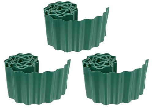 Garden Mile Rouleau de bordure en plastique vert 15 cm x 30 m pour pelouses, parterres de fleurs, pierres, protection de l'herbe, des parterres de plantes, bricolage, aménagement paysager extérieur