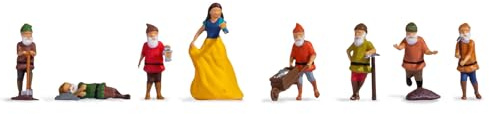 NOCH H0 Figuren Schneewittchen und die Sieben Zwerge Miniaturfiguren, 1:87 H0, für Modellbau und Dioramen