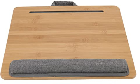 Haofy Laptop Schreibtisch, 42 X 34 cm Bambusplatte mit Kissen und Handgelenkauflage, Schoßständer für Tablet Telefone für Bett und Couch, Zum Arbeiten, Lesen und Schreiben