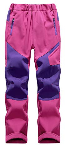 Daysskk Arbeitshose Kinder Mädchen Softshellhose Winter Wanderhose Mädchen Schnelltrocknend Trekkinghose Gefütterte Warm Wanderhose Kinder Wasserdicht Rosa 116