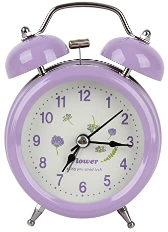 Mily Alarm Clock for Kids Vintage Twin Bell Alarm Clocks Cute Cartoon Panda Silent Children Bedroom Desk Clock