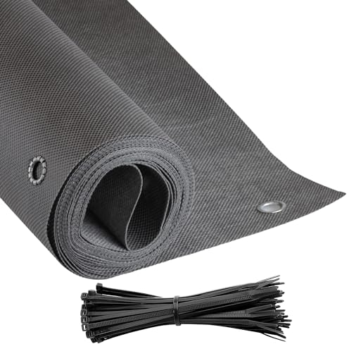 COVER IT Balkon Sichtschutz Ohne Bohren Balkonsichtschutz Graphit mit Ösen 90 x 200 cm Sichtschutz Balkon Ohne Bohren - Sichtschutz für Balkon Terrasse - Sichtschutz Balkongeländer