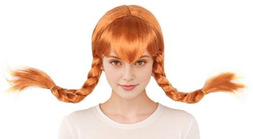 Topcosplay Perücke für Erwachsene Damen - Lange Hellbraun Zöpfe Cosplay Halloween Perücke