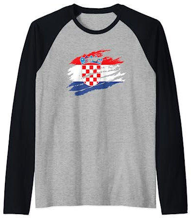 Kroatische Flagge Kroatien Fußball Handball Basketball Raglan