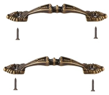 PILYON Door Knob 2Stück Griff Aus Reinem Kupfer Goldene Schublade Kleiderschrank Tür Schrank Einzelloch Massiver Chinesischer Messinggriff Lochabstand 85mm Bronzefarben