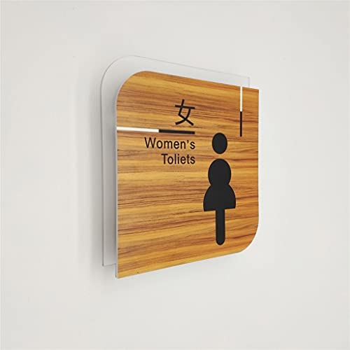 RAUGAJ Toilettenschilder Tür Toiletten Mit Linken Und Rechten Pfeilen Erinnern Wc Signage Guide Wc Wandaufkleber Männer Frauen Plaque Plattenschilder/Women/16X16Cm