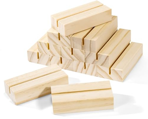 Niboken Holzständer Tischkarte Inhaber 12 stücke Kartenhalter Platzkarte Namesschild Holz Rechteckförmigen für Bankette und Partys Hochzeitskerze Halter Tischnummer Fotoständer