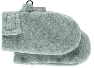 Sterntaler Fäustlinge ohne Daumen aus Microfleece Unisex - Baby und Kinder Handschuhe mit Klettverschluss und wärmendem Futter - steingrün, 1