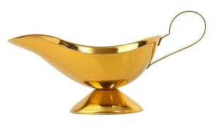 Gravy Bowl Kitchen Gravy Boat Coffee Creamer Pourer Portable Sauce Container with Ergonomic Handle and Dripless Lip Spout for Decor Dripless Lip Spout (Color : Gold, Size : 8 oz)