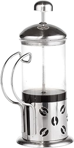 PBYVQXBR Cafetera grande, cafetera de viaje, cafetera de prensa francesa con filtro francés de vidrio de acero inoxidable, émbolo de prensa de café y tetera