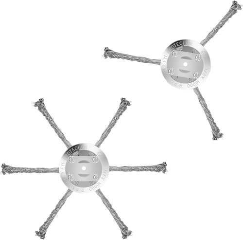 6 inch Steel Wire Brush Cutter Trimmer Head, 2 Pack Wired Trimmer Head Replacement for Electric Battery Powered Cordless String Trimmer, Weed Eater (3 Blades+ 3 Blades)