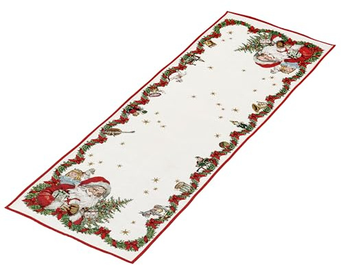 Villeroy & Boch – Toy's Fantasy Tischläufer Santa Groß Bunt, Waschmaschinengeeignet, Weihnachtsdekoration, Deko Weihnachten Toys, Tischläufer Xl, Baumwolle, Polyester