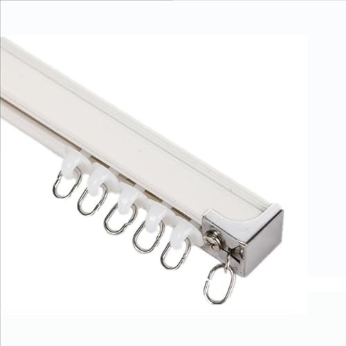 Deckenvorhangschienen-Set, Duschvorhangschienen-Set mit Haken, Raumteiler-Vorhangschiene, Deckenschiene für Vorhänge, für Wohnzimmer, Schlafzimmer, Schrank und Schieb(Size:9.8ft/3m,Color:Einzelspur)