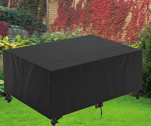 PVPQPR Abdeckung für Gartenmöbel 420D Oxford Schwerlast Regenschutz und Staubfest Gartentisch Abdeckung Abdeckplane 90x90x60cm(LxBxH) Schutzhülle für Garten-Tische und Möbel-Gruppen