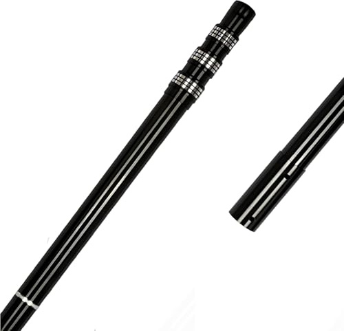 JSPJSP Carbon Fiber Pool Rod - Professional 4-12 Foot Telescopic 4-piece Pool Cleaning Rod Set, Adjustable Telescopic Rod for Cleaning Nets, Brushes, Vacuum Heads