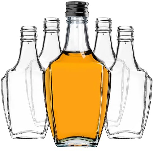 KADAX Set med 10 250 ml glasflaskor med skruvlock – tomma flaskor för likör, snaps, olja och vinäger, livsmedelsförvaring