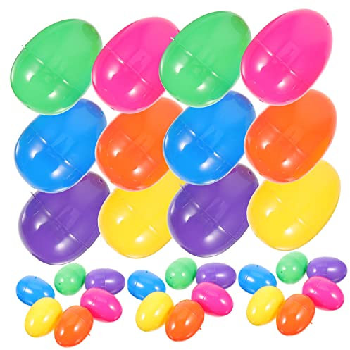 BESPORTBLE 50pcs Fillable Easter Eggs Decorative Boxes for Boy Girl for Easter Egg Hunts Parties Plastic Design for Fun Celebrations