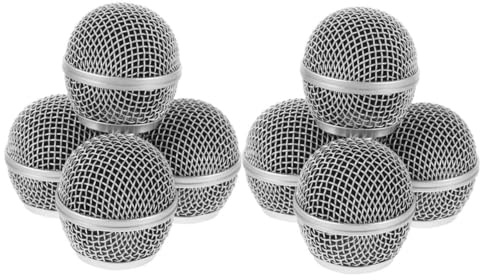 BESPORTBLE 8pcs Metal Microphone Head Mesh Replacement Grille Easy to Install Damage Resistant Mic Grille Heads for Studio Recording