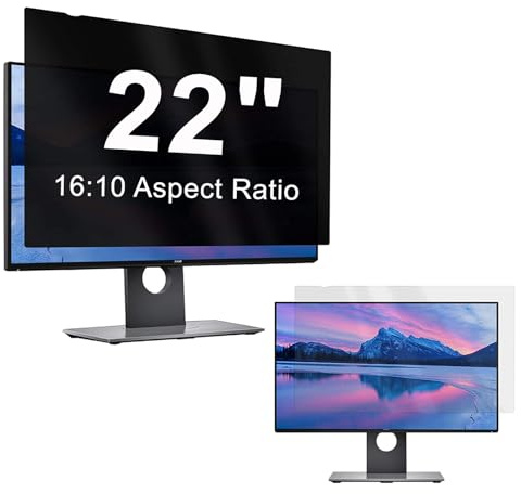 VBESTLIFE 2 Pack Pack 22 Pouces écran de confidentialité de L'ordinateur pour 16:10 Rapport D'aspect Moniteur Grand écran, Protection Oculaire Amovible Filtre de confidentialité de