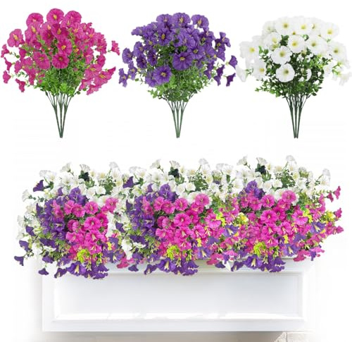 Zuxbolf 9 Bündel Künstliche Blumen Kunstblumen für Draußen alkonpflanzen